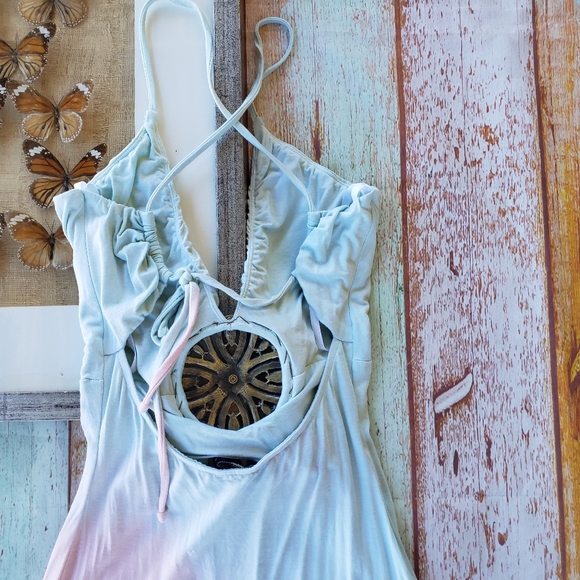 Sky Tie Dye Medallion Jersey A-line Maxi Dress XS - Picture 5 of 7